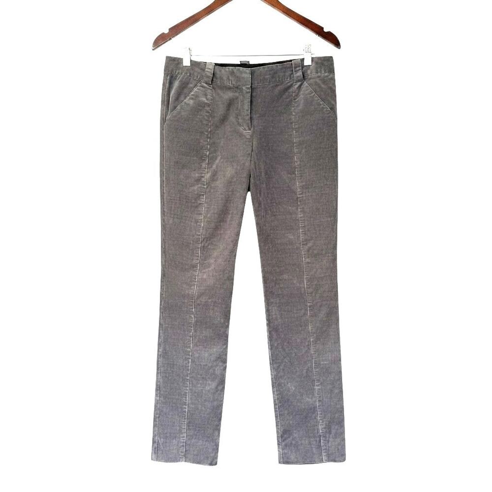 Proenza Schouler Black Label Gray Corduroy Pants Sz 6 Straight Leg Reworked Hem